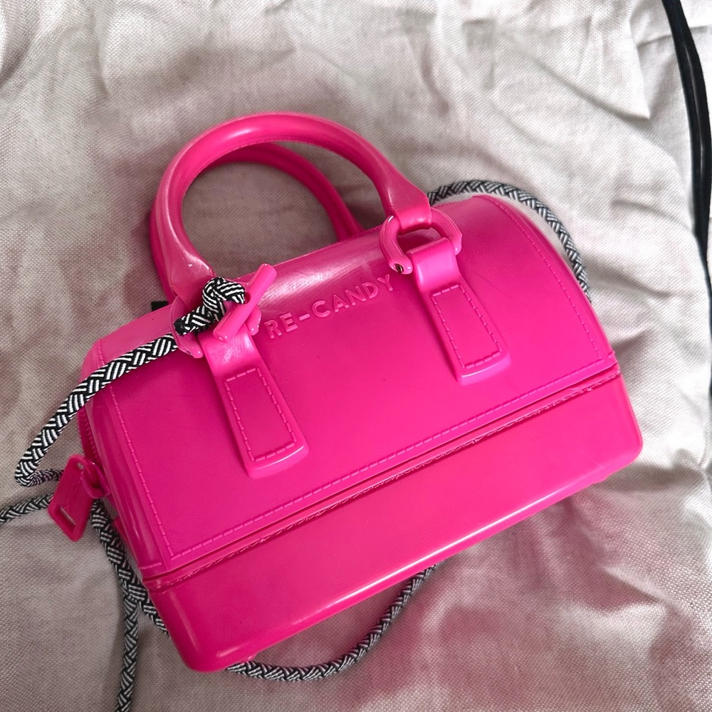 Furla RE-CANDY Mini Top-Handle Bag in Bright Pink - Picture 6 of 8
